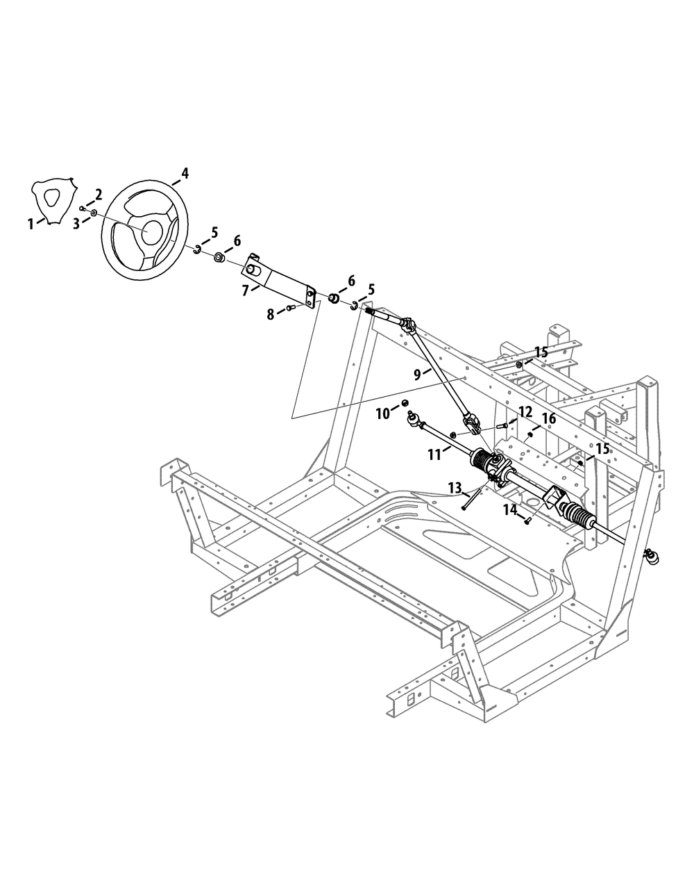 Steering Diagram and Parts List for 46G 4X4-EFI-1G202Z-1G313Z-37BMD710 Cub Cadet Lawn Tractor Accessories